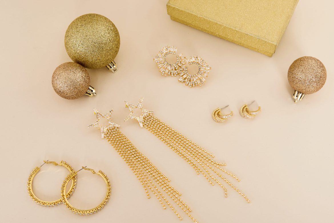 Goudgeplaatste kristal oorbellen set - ster-vormige hangoorbellen, stenen hanger oorbellen, luxe sieraden voor vrouwen